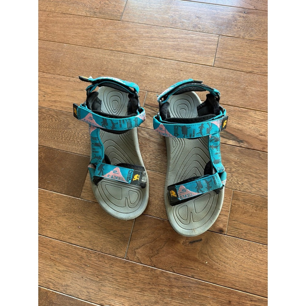 Camel Crown Women's Blue and Pink Camo Sport Sandals Size 9